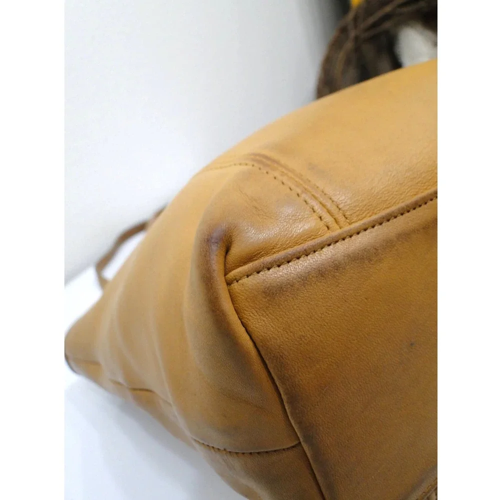 Vintage Coach Tan Leather Tote Bag 9077 Made in USA Shoulder Bag Handbag